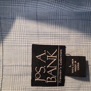 Men blue plaid dress shirt